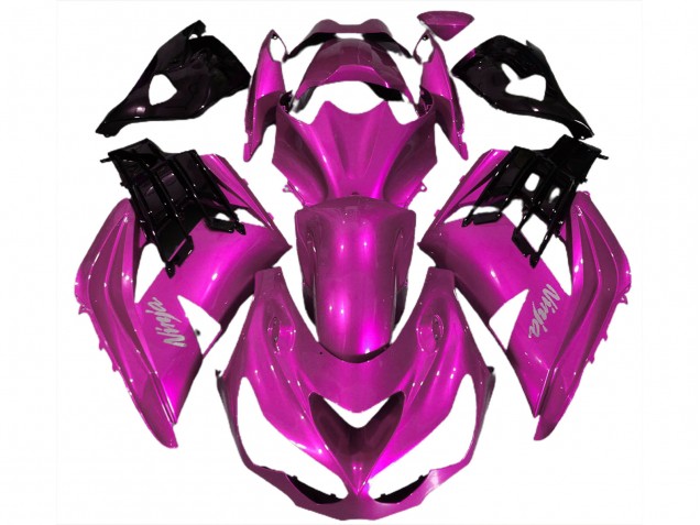 2012-2024 Kawasaki ZX14R Motorcycle Fairings - Hot Pink Black