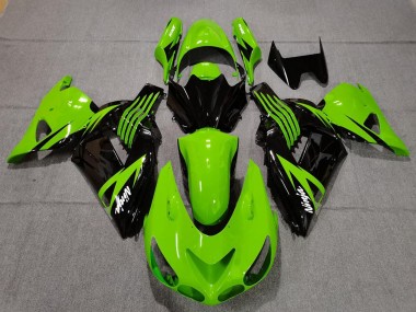 Cheap 2006-2011 Kawasaki ZX14R Motorcycle Fairings - Green Glossy Black White Ninja