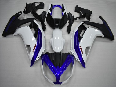 Cheap 2009-2011 Kawasaki Ninja 650R Motorcycle Fairings - White Blue Matte Black