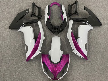 Cheap 2009-2011 Kawasaki Ninja 650R Motorcycle Fairings - White Magenta Matte Black