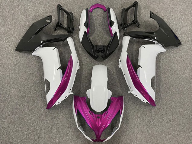2009-2011 Kawasaki Ninja 650R Motorcycle Fairings - White Magenta Matte Black
