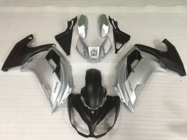 Cheap 2009-2011 Kawasaki Ninja 650R Motorcycle Fairings - Silver Matte Black