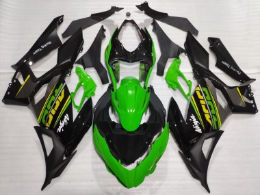 Cheap 2018-2024 Kawasaki Ninja 400 Motorcycle Fairings - Green Glossy Black Matte Black OEM Style
