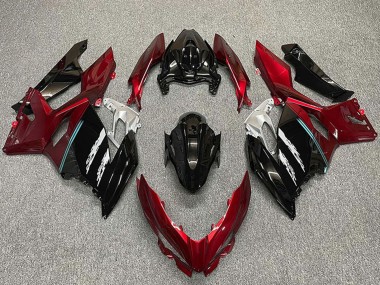 Cheap 2018-2024 Kawasaki Ninja 400 Motorcycle Fairings - Red Glossy Black