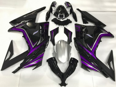 Cheap 2013-2024 Kawasaki Ninja 300 Motorcycle Fairings - Glossy Black Purple