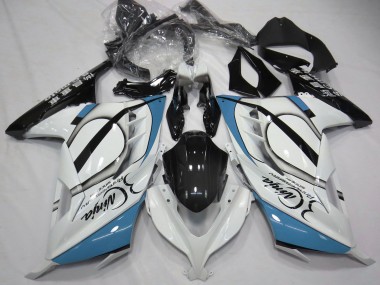 Cheap 2013-2024 Kawasaki Ninja 300 Motorcycle Fairings - Glossy White Light Blue Black