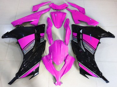Cheap 2013-2024 Kawasaki Ninja 300 Motorcycle Fairings - Hot Pink Black