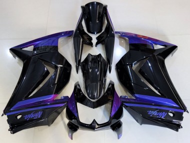 Cheap 2008-2012 Kawasaki Ninja 250 Motorcycle Fairings - Blue Glossy Black