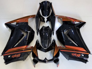 Cheap 2008-2012 Kawasaki Ninja 250 Motorcycle Fairings - Glossy Black Orange