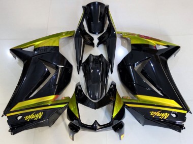 Cheap 2008-2012 Kawasaki Ninja 250 Motorcycle Fairings - Glossy Black Yellow