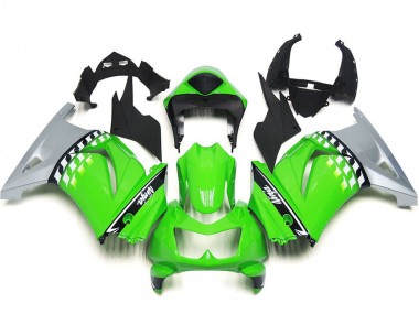 Cheap 2008-2012 Kawasaki Ninja 250 Motorcycle Fairings - Green Silver Black