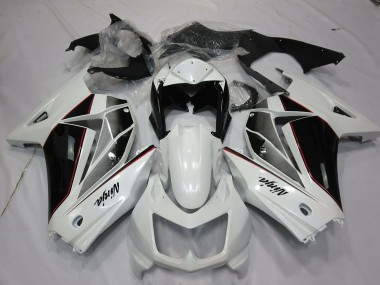 Cheap 2008-2012 Kawasaki Ninja 250 Motorcycle Fairings - White Glossy Black