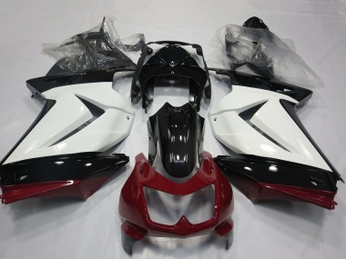 Cheap 2008-2012 Kawasaki Ninja 250 Motorcycle Fairings - White Red Glossy Black