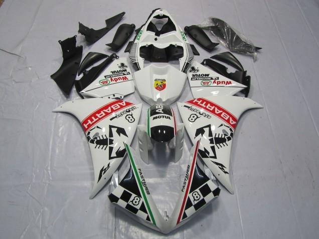 2012-2014 Yamaha R1 Motorcycle Fairings - White Red Green Black Abarth Wudy Motul