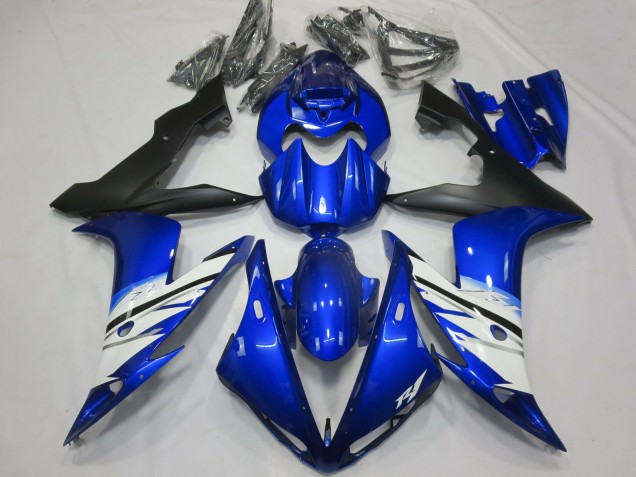 2004-2006 Yamaha R1 Motorcycle Fairing - Blue White Matte Black