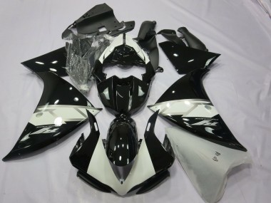 Cheap 2012-2014 Yamaha R1 Motorcycle Fairings - Glossy Black White Silver
