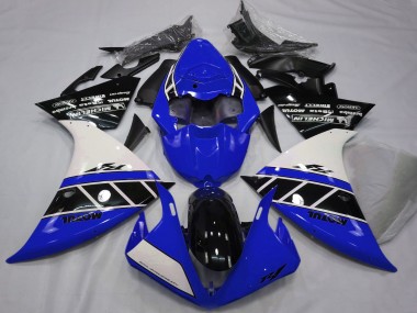 Cheap 2012-2014 Yamaha R1 Motorcycle Fairings - White Blue Glossy Black