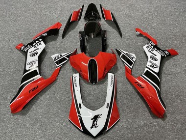 Cheap 2015-2019 Yamaha R1 Motorcycle Fairings - White Red Glossy Black Motul YSP