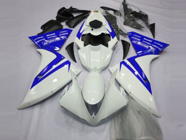 Cheap 2012-2014 Yamaha R1 Motorcycle Fairings - White Blue