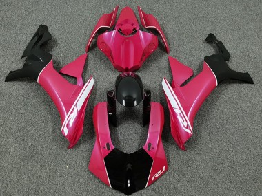 Cheap 2015-2019 Yamaha R1 Motorcycle Fairings - Hot Pink White Glossy Black