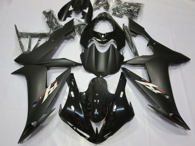 2004-2006 Yamaha R1 Motorcycle Fairing - Glossy Black Matte Black