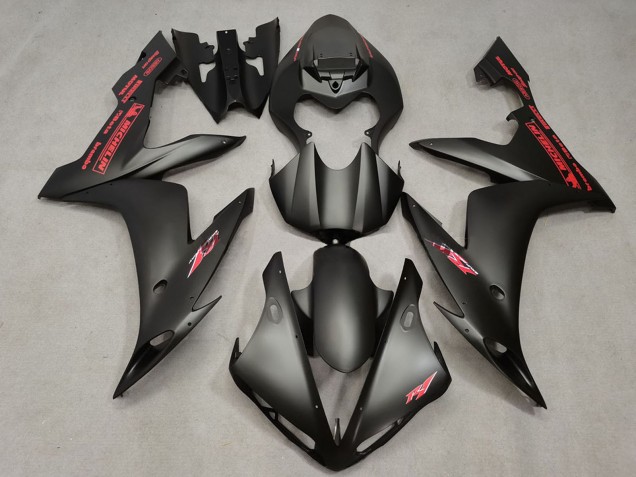2004-2006 Yamaha R1 Motorcycle Fairings - Matte Black Red