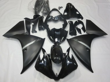 Cheap 2012-2014 Yamaha R1 Motorcycle Fairings - Glossy Black Matte Black Silver