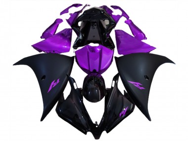 Cheap 2012-2014 Yamaha R1 Motorcycle Fairings - Glossy Black Matte Black Purple