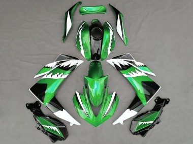 Cheap 2015-2018 Yamaha R3 Motorcycle Fairings - Green White Black Shark