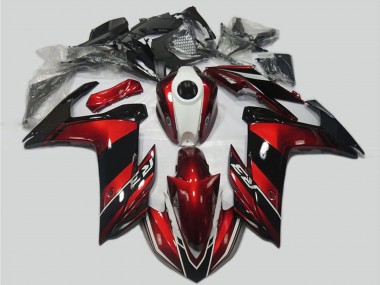 Cheap 2015-2018 Yamaha R3 Motorcycle Fairing Kits - Red White Glossy Black