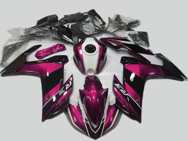 2015-2018 Yamaha R3 Motorcycle Fairing Kits - Purple White Glossy Black