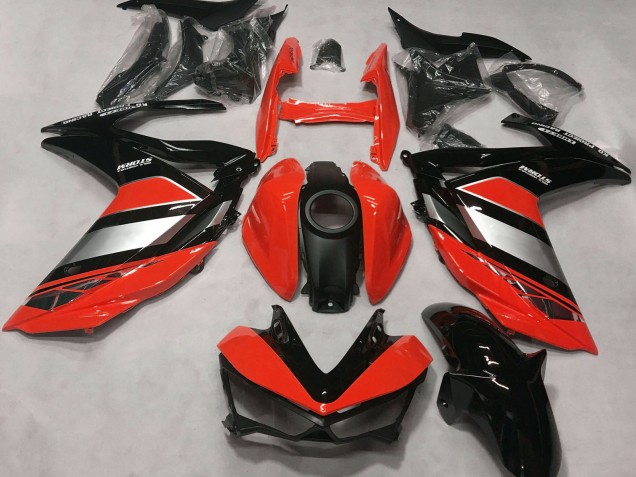 2015-2018 Yamaha R3 Motorcycle Fairings - Red Silver Glossy Black