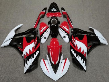 Cheap 2015-2018 Yamaha R3 Motorcycle Fairings - White Red Black Shark