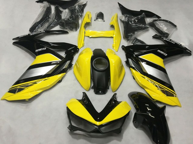 2015-2018 Yamaha R3 Motorcycle Fairings - Yellow Silver Glossy Black