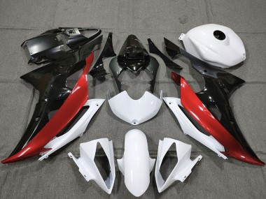 Cheap 2008-2016 Yamaha R6 Motorcycle Fairings - White Red Glossy Black