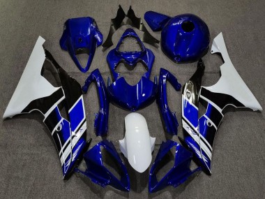 Cheap 2008-2016 Yamaha R6 Motorcycle Fairings - White Blue Glossy Black
