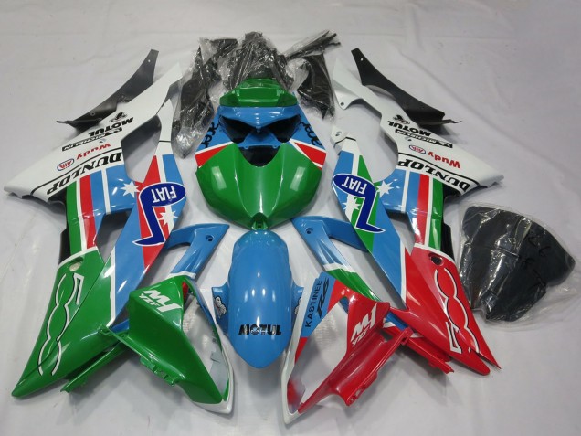 2008-2016 Yamaha R6 Motorcycle Fairings - White Light Blue Green Red Fiat Dunlop Michelin Motul