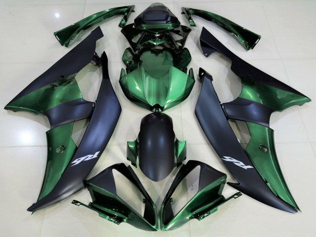2008-2016 Yamaha R6 Motorcycle Fairings - Green Matte Black