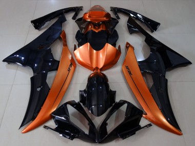 Cheap 2008-2016 Yamaha R6 Motorcycle Fairings - Orange Glossy Black
