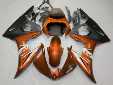 Cheap 2003-2004 Yamaha R6 Motorcycle Fairings - Orange White Matte Black
