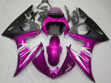 Cheap 2003-2004 Yamaha R6 Motorcycle Fairings - Pink White Matte Black