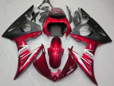 Cheap 2003-2004 Yamaha R6 Motorcycle Fairings - Red White Matte Black