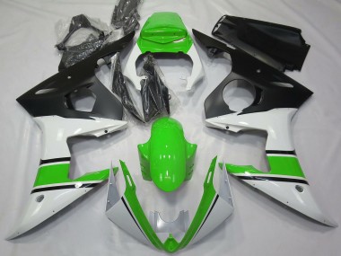 Cheap 2003-2004 Yamaha R6 Motorcycle Fairings - White Green Matte Black