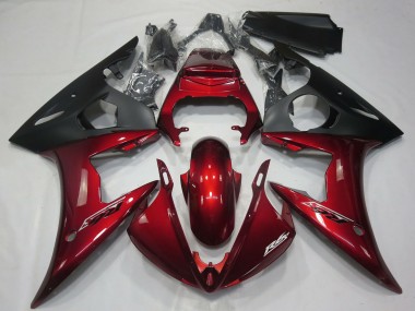 Cheap 2005 Yamaha R6 Motorcycle Fairings - Dark Red Matte Black