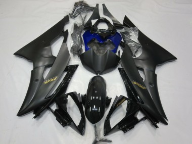 Cheap 2008-2016 Yamaha R6 Motorcycle Fairings - Glossy Black Matte Black Blue Gold Decals
