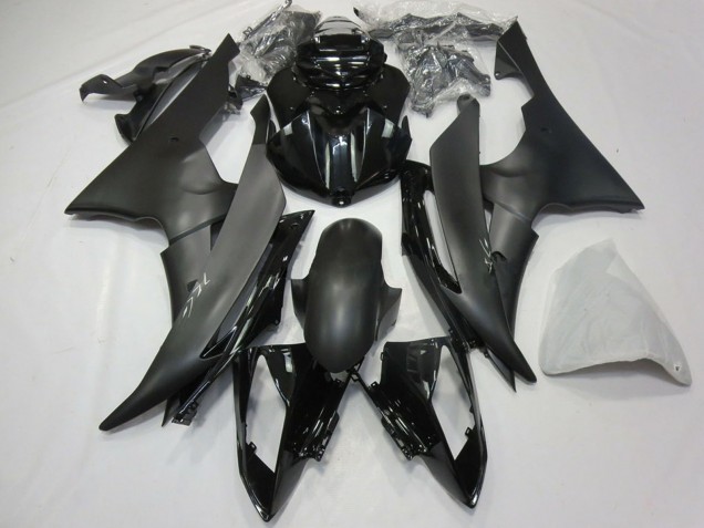 2008-2016 Yamaha R6 Motorcycle Fairing - Glossy Black Matte Black