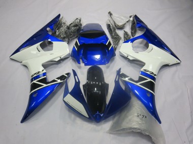 Cheap 2005 Yamaha R6 Motorcycle Fairings - Blue White Glossy Black