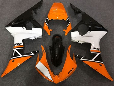 Cheap 2003-2004 Yamaha R6 Motorcycle Fairings - Orange White Glossy Black