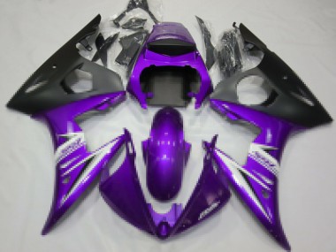 Cheap 2003-2004 Yamaha R6 Motorcycle Fairings - Purple White Matte Black