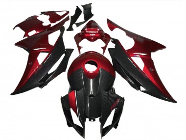 Cheap 2008-2016 Yamaha R6 Motorcycle Fairings - Red Black Carbon Fiber Style